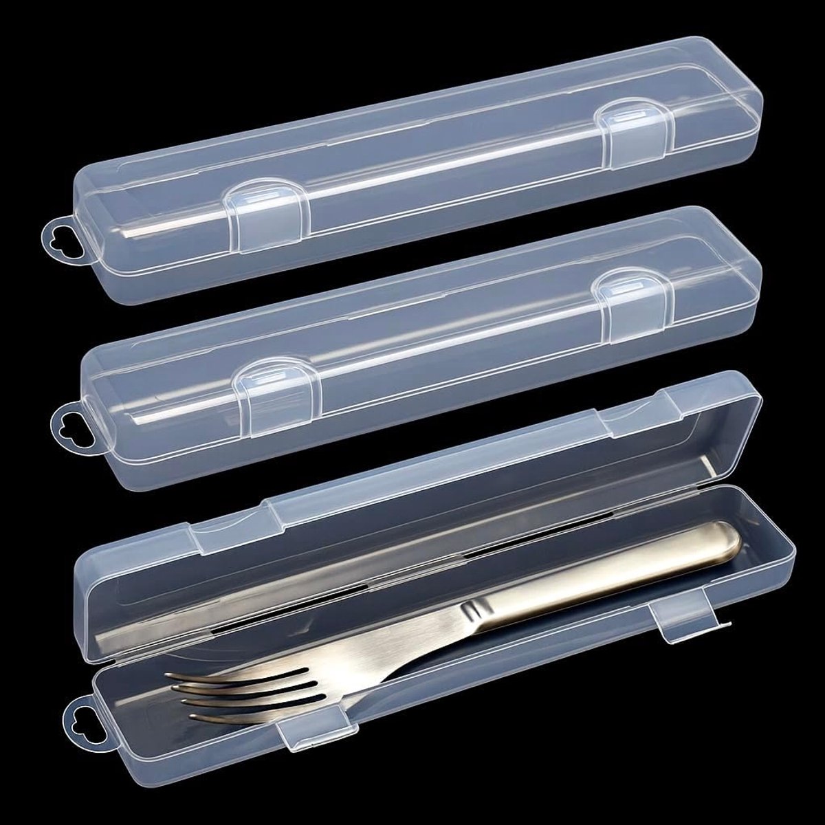 Bestekbox voor onderweg 27 cm - kunststof - draagbaar - ideaal voor lunchboxen - ShopVlot