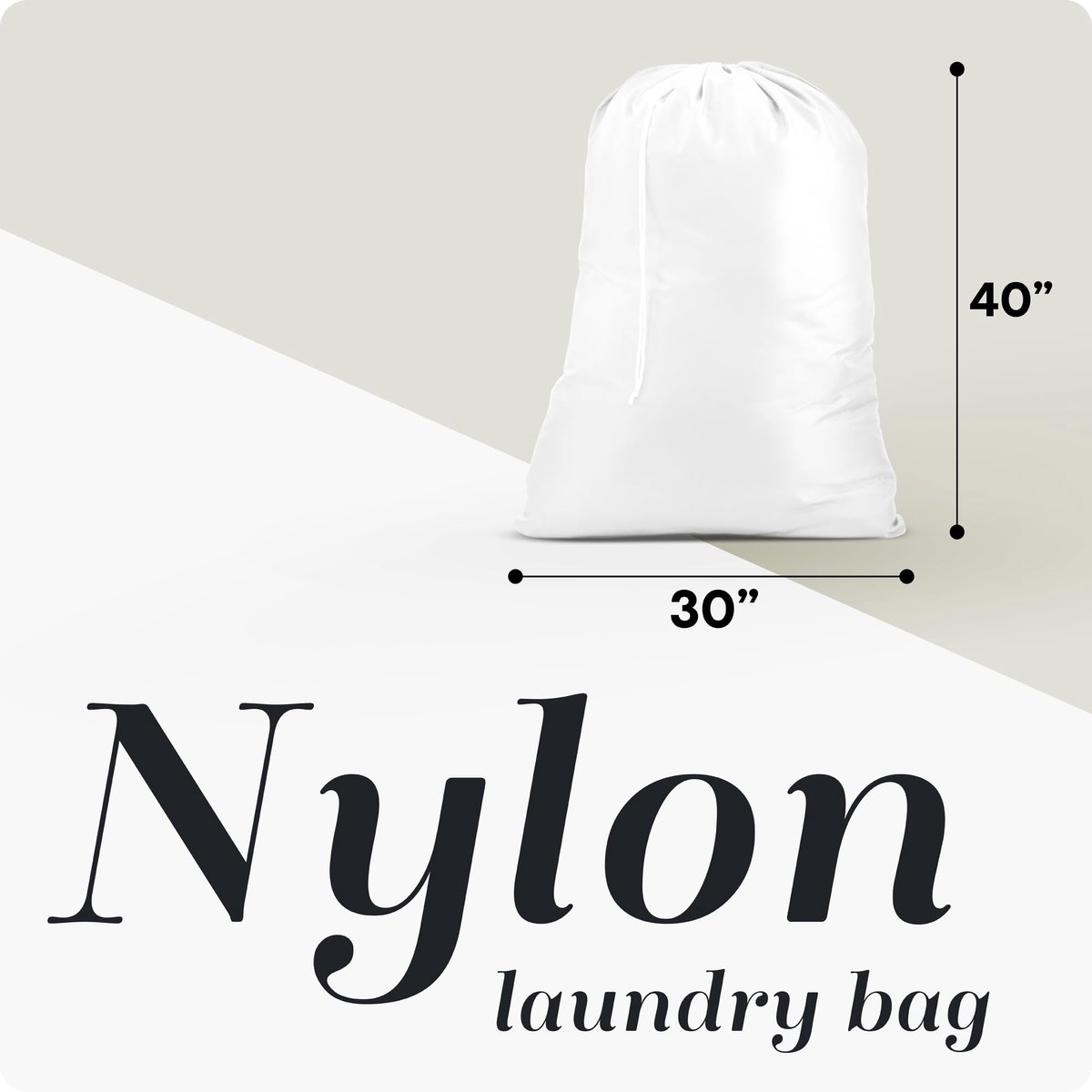 Nylon waszak XL - vergrendelbare trekkoordsluiting - machinewasbaar - ideaal voor grote ladingen kleding - ShopVlot