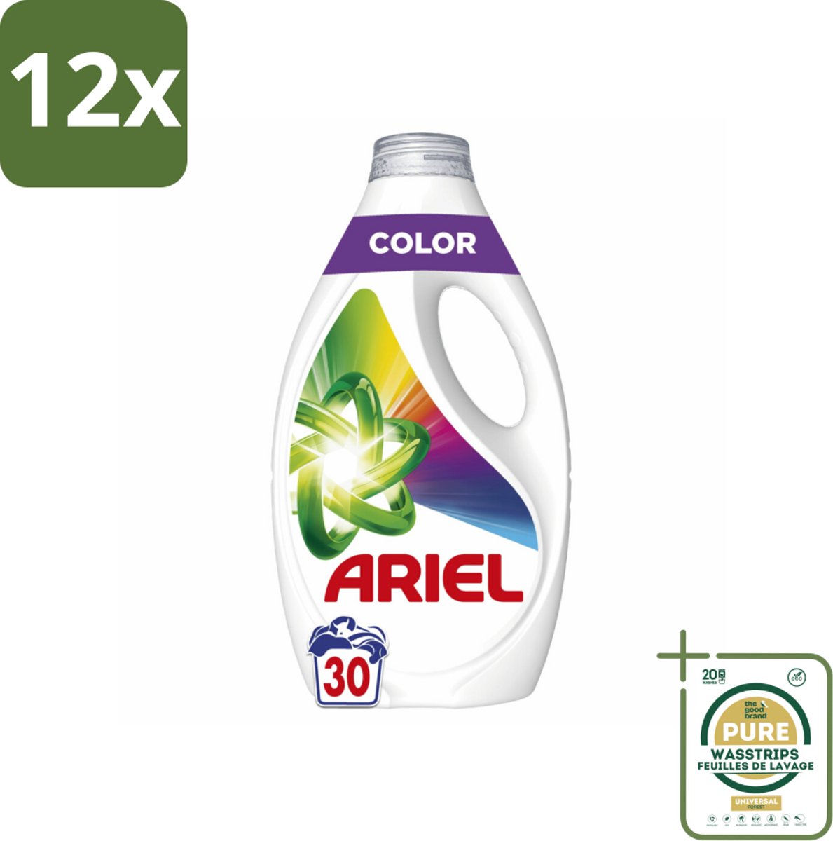 Ariel - Vloeibaar Wasmiddel - Color - 30 Wasbeurten - 1350 ml - Voordeelverpakking - 12 stuks - Kleurwas - Vlekkenverwijderaar