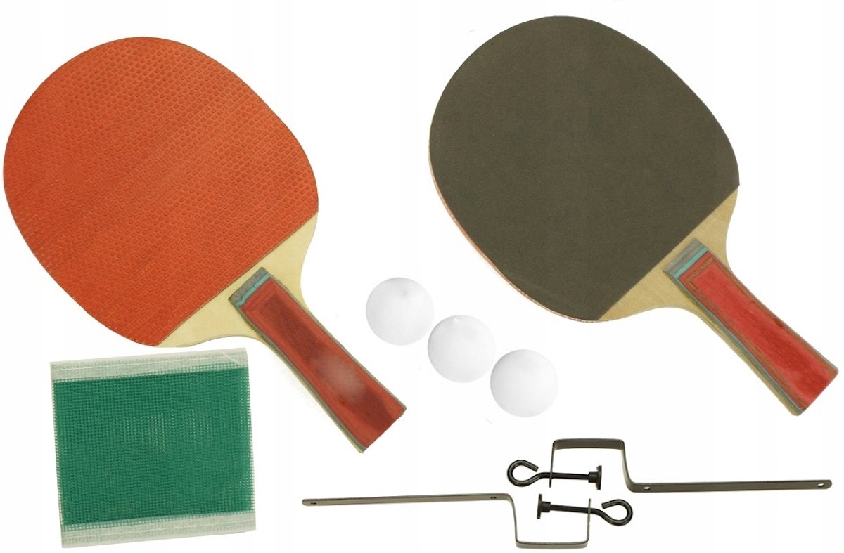 Ping Pong Set: 2 Batjes, Net & 3 Ballen - Inclusief Hoes