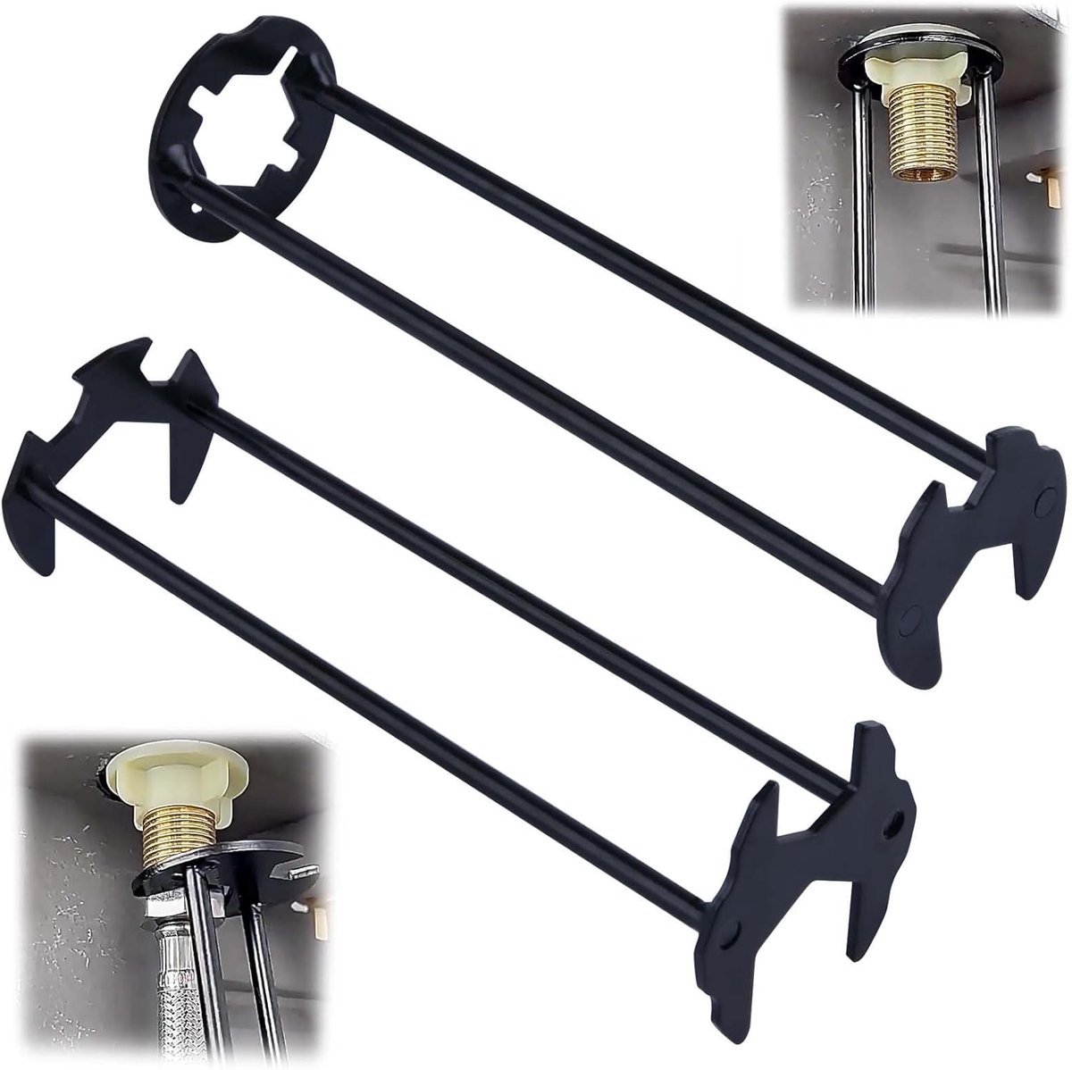 2Pcs Multifunctional Wrench Set 7 Sizes Universal Under Basin Plumbers Wrench Wrench Sink Faucet Wrench Tight Spaces - ShopVlot