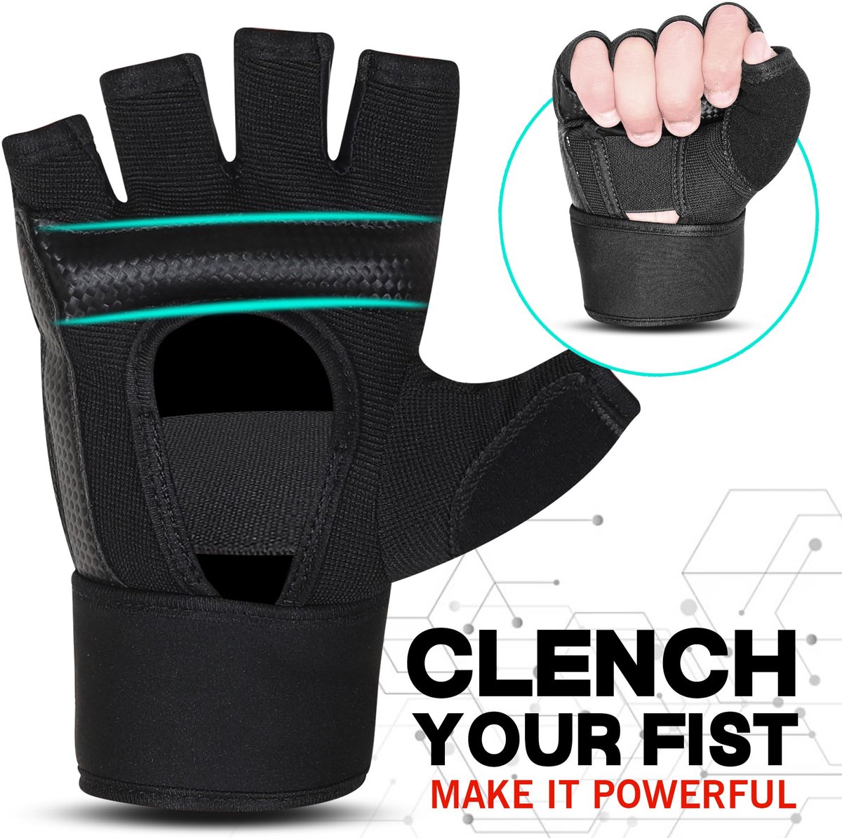 WFX MMA Handschoenen voor Mannen & Vrouwen, Half Vinger Karate Wanten Bokszak MMA Body Combat Bokshandschoenen voor - ShopVlot