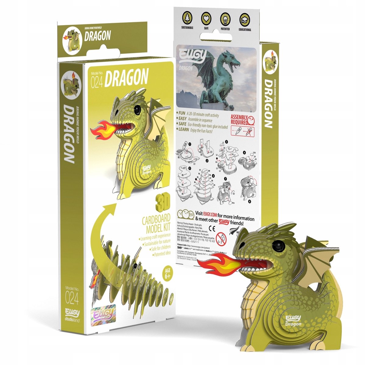 3D Puzzel Draak - Leerzaam Knutselpakket voor Kinderen