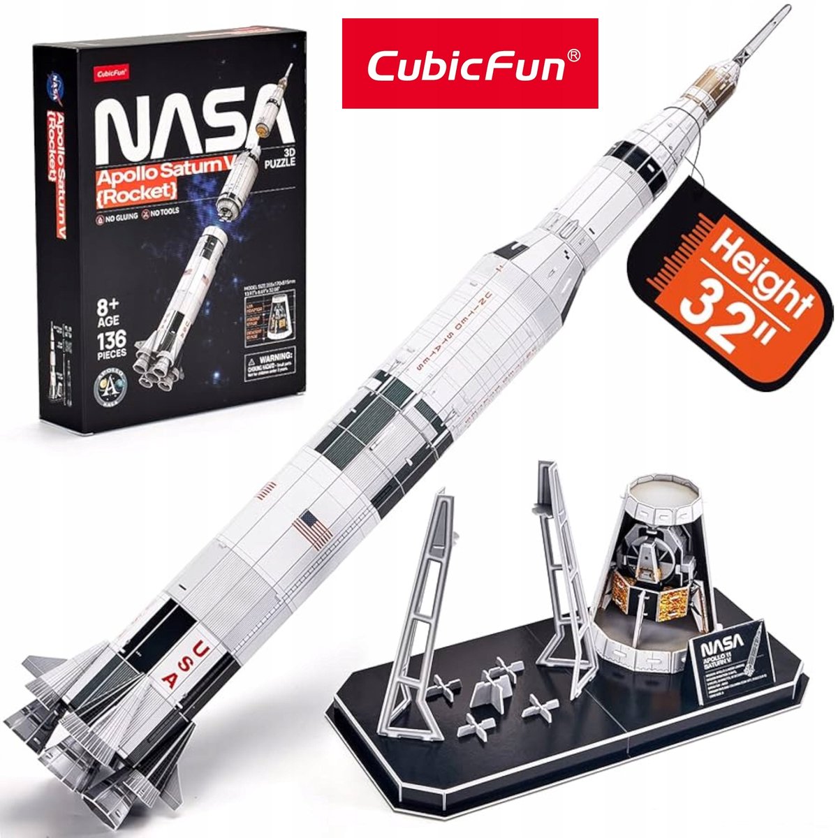 CubicFun 3D Puzzel Saturn V Raket - NASA Educatief Speelgoed