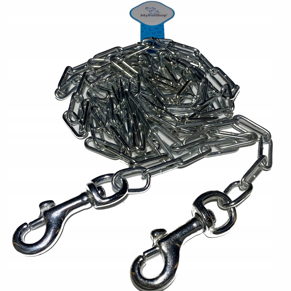 Hondenketting 4m 10mm met Sterke Karabijn Haken - Zilver