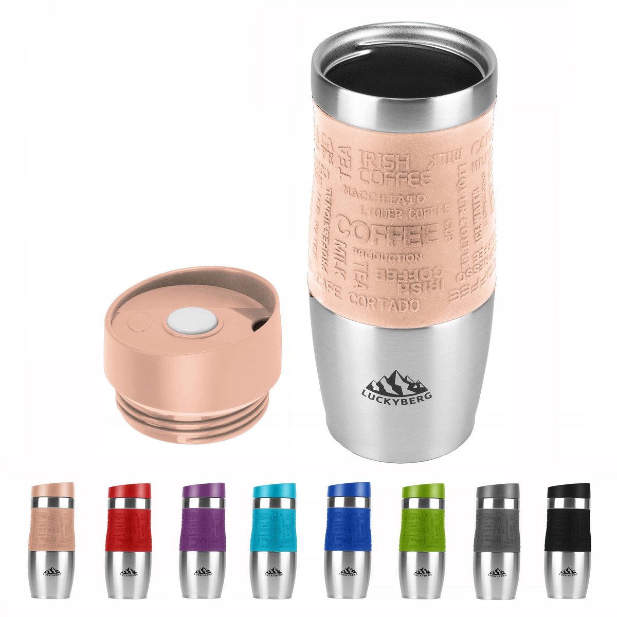 Luckyberg Thermosbeker 400ml - RVS, 6u Warm, 8u Koud
