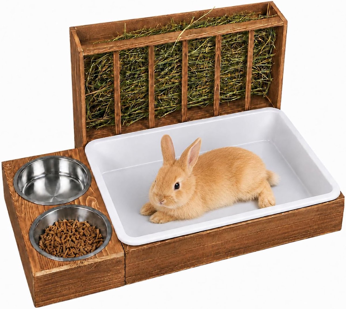Hay Feeder for Rabbits, Hay Feeder Made of Wood, Hay Feeder for Rabbits, Hay Feeder for Rabbits, Hay Rabbit for Small - ShopVlot