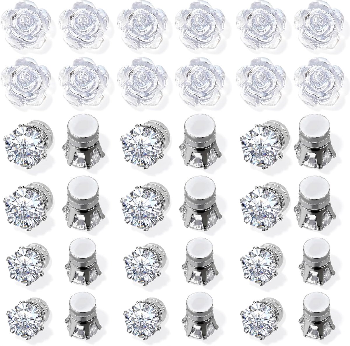 36 Stuks/18 Paar Magnetische Hijabspelden, Zilveren Sluiergewichten Bruiloft, Magnetische Dubbelzijdige - ShopVlot