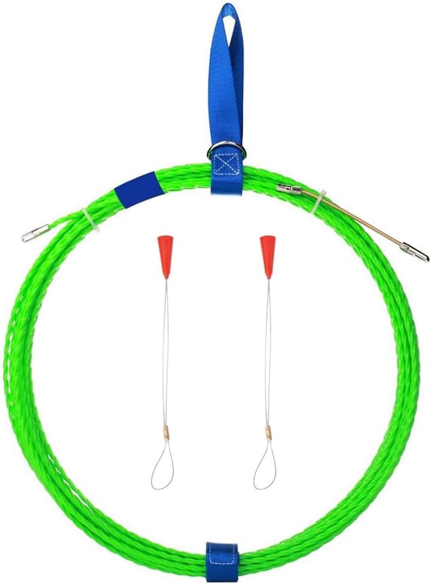 Elektrische kabelgeleiding, 10 m, diameter 4 mm, gevlochten kern, elektrische draadinsteker, trekveer, trekhulp, voor - ShopVlot