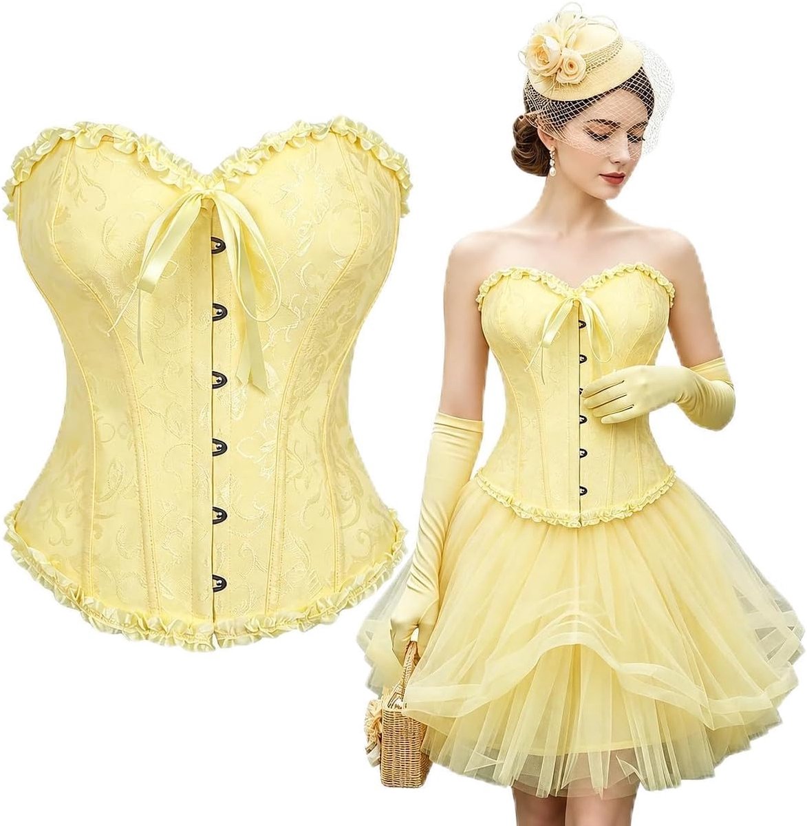 Women's Corset Waist Corset Bustier Elegant Bustier Corset Top Corset Vintage Gothic - ShopVlot