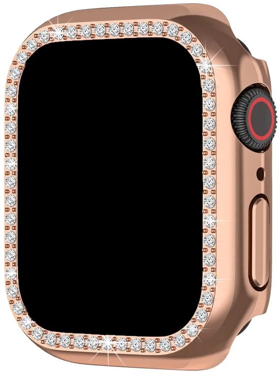 Rose gouden Apple Watch case, versierd met diamanten, 49mm.