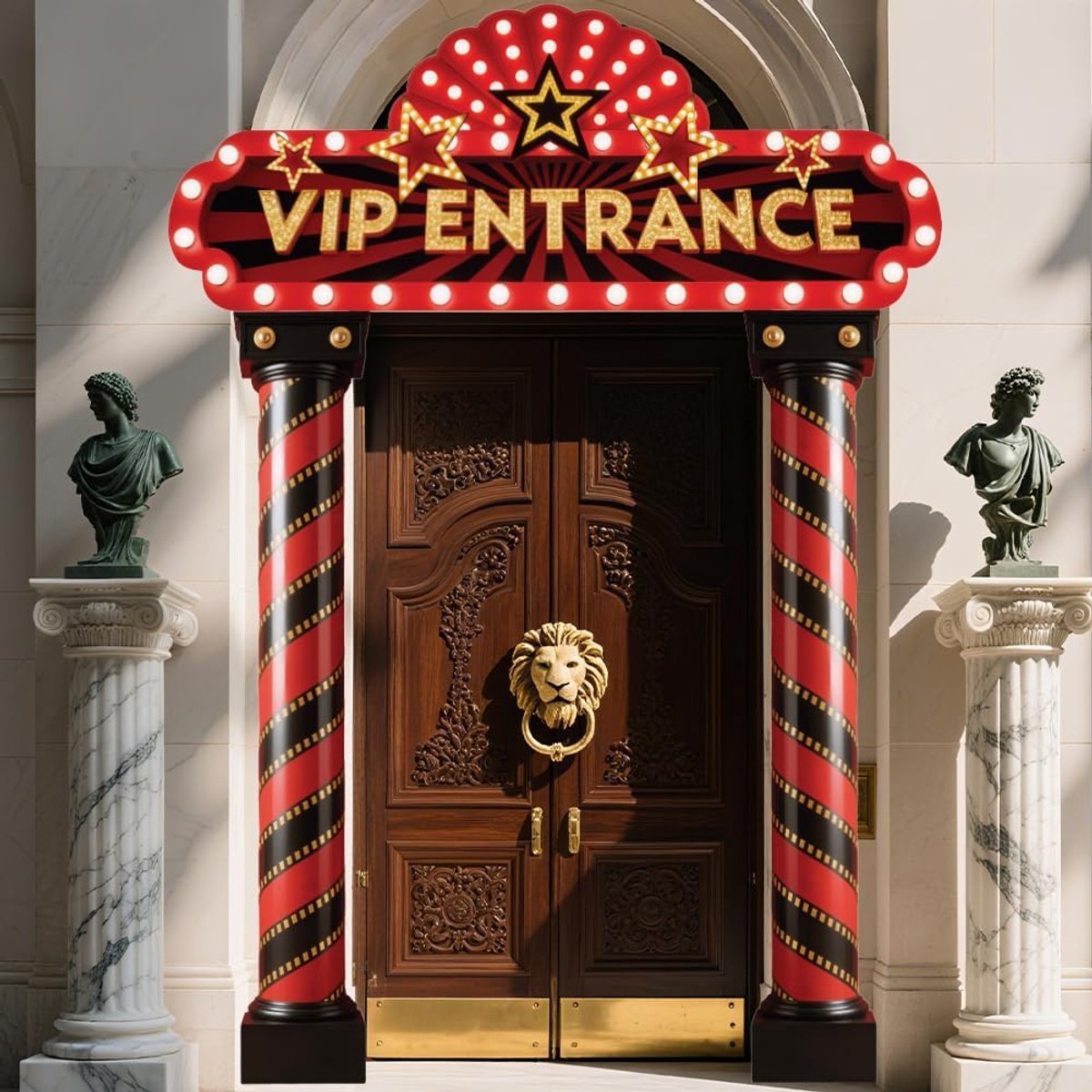 Deurbanner VIP Toegang 15x20cm - Casino Thema - Rode Loper Fotografie Achtergrond - Perfect voor Filmavonden - ShopVlot