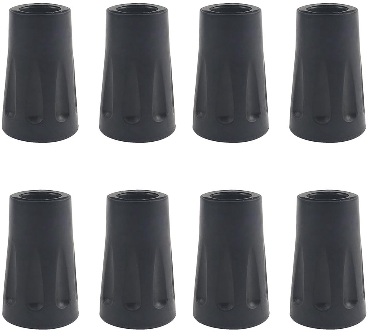 Gummipuffers voor wandelstokken - 8 stuks kunststof voetkappen