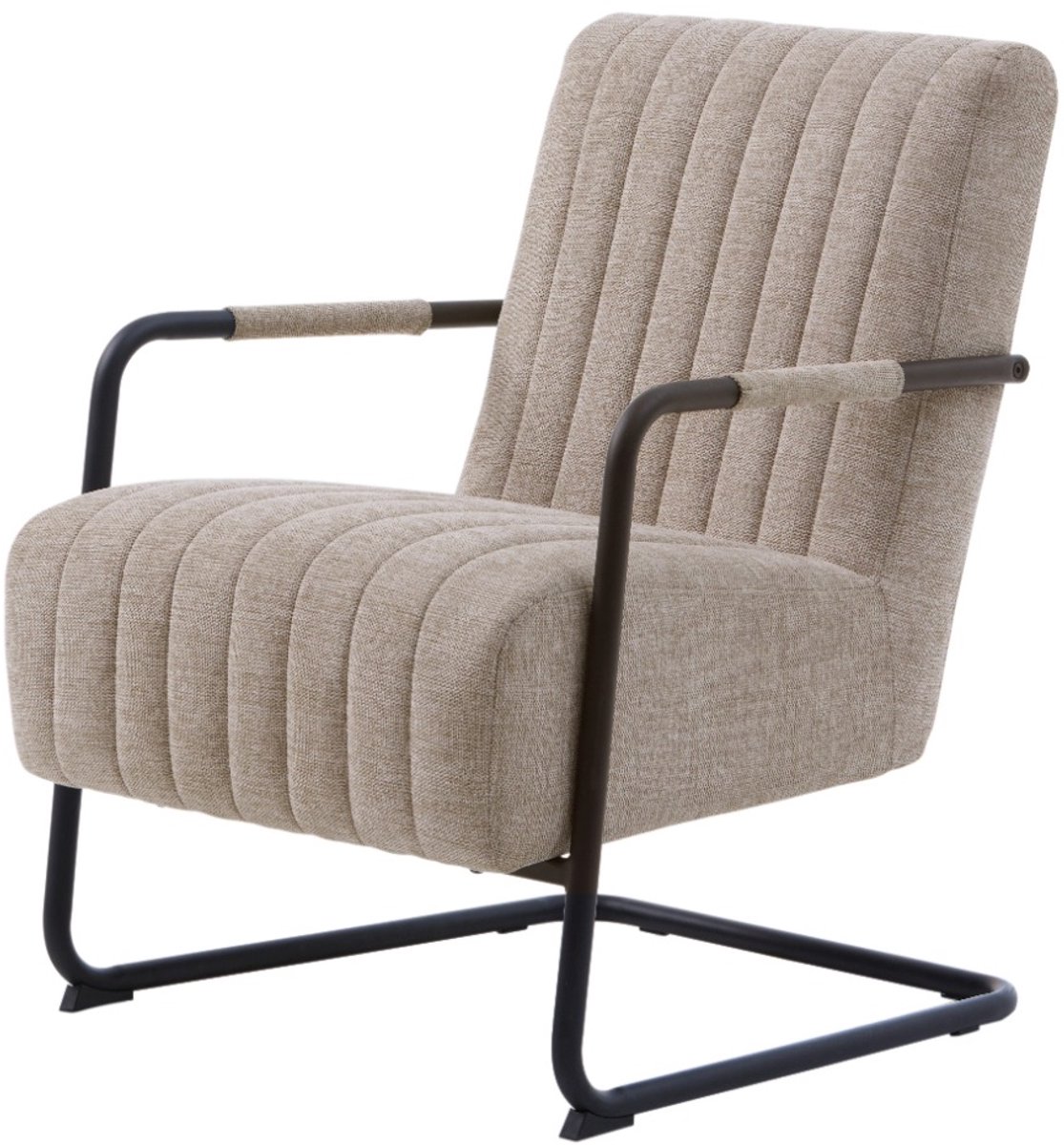 Fauteuil Stof/Metaal Zandkleur - Incl. Armleuning - Trout - Giga Living