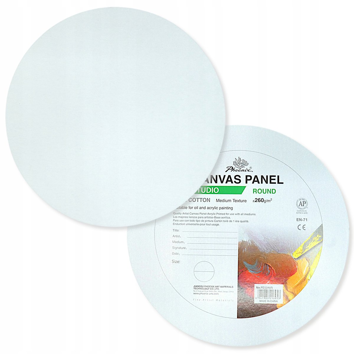 Phoenix Studio Rond Katoenen Canvas Bord 30cm