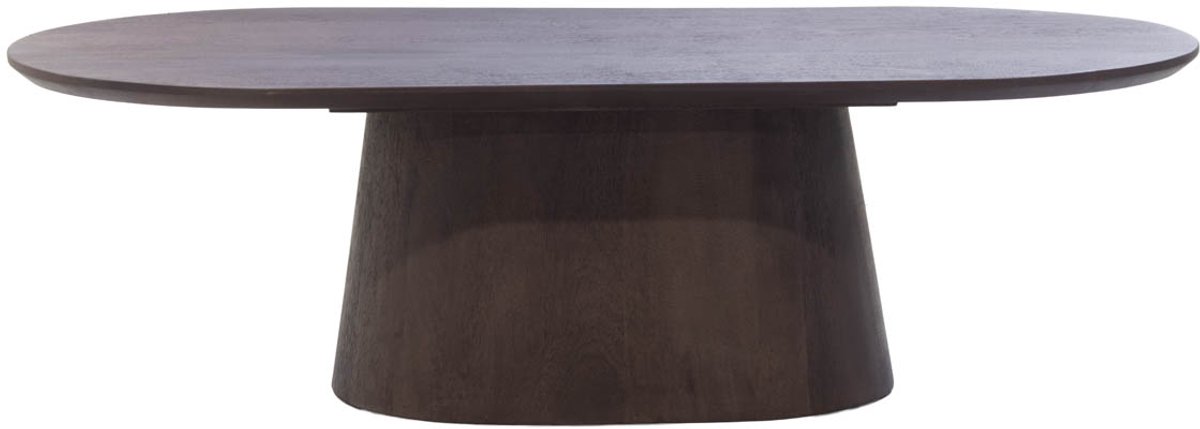Giga Meubel Salontafel Stijn - Deens Ovaal Donkerbruin Hout - 100x60x35cm