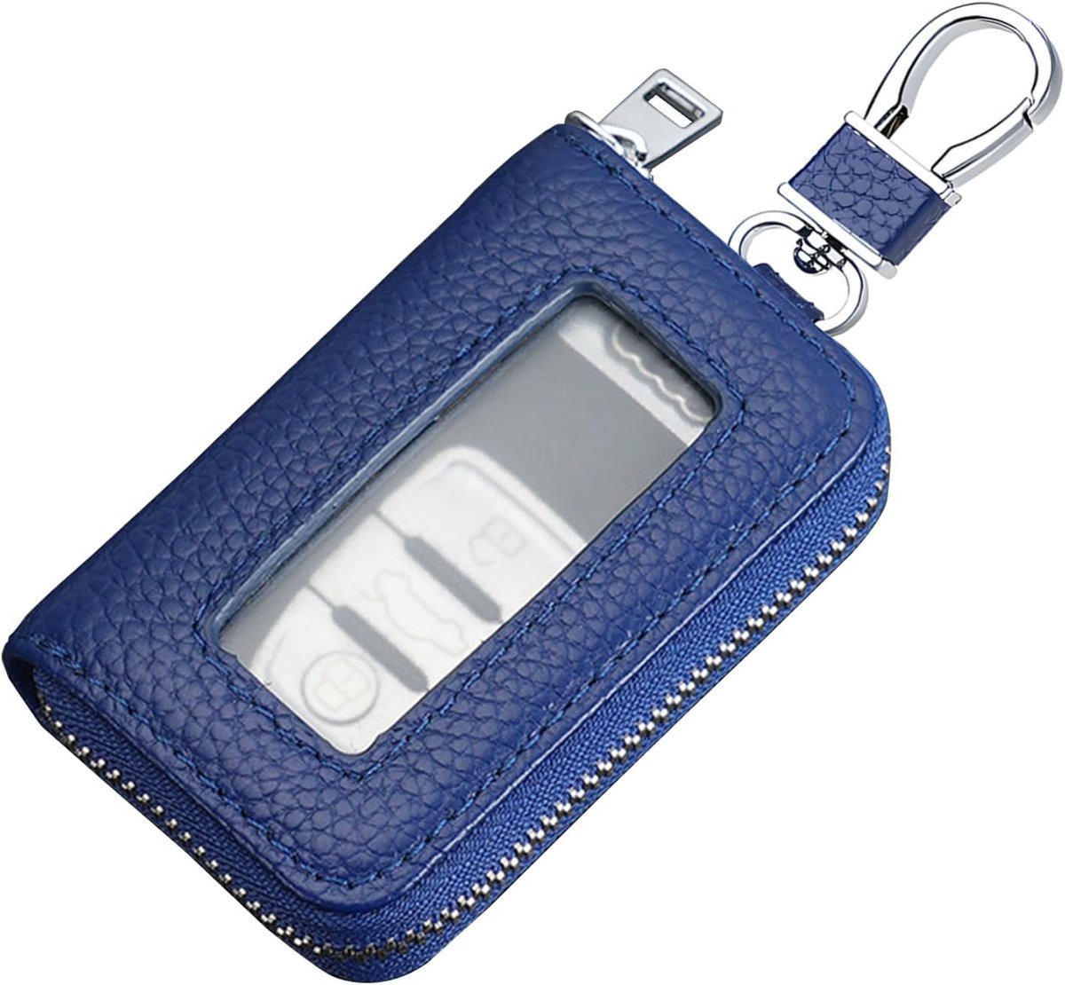 Leren Sleutelhanger - Multifunctionele Rits Sleutel Pouch - Bevestiging met Haak en Klittenband - ShopVlot