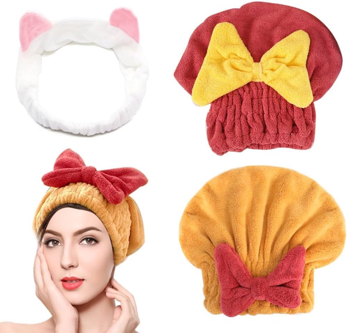 Microfibre haardoek - zachte coral fleece - snel drogend - ideaal voor make-up - ShopVlot