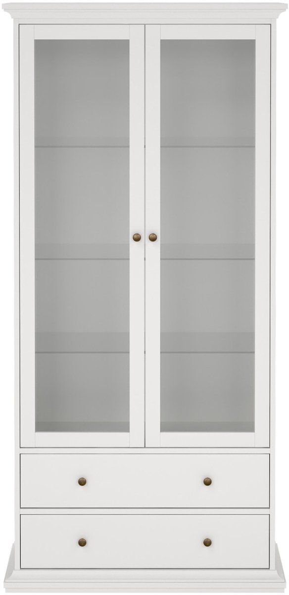 Giga Living Vitrinekast Paris - Wit - 100x200x40cm