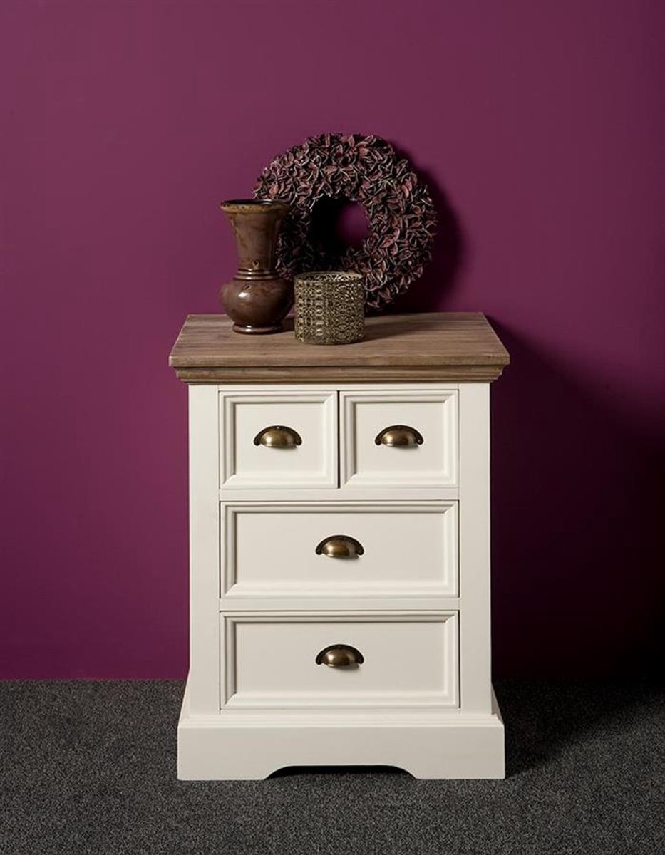 Tower Living Ladekast Fleur - Wit Hout - 56x43x73cm