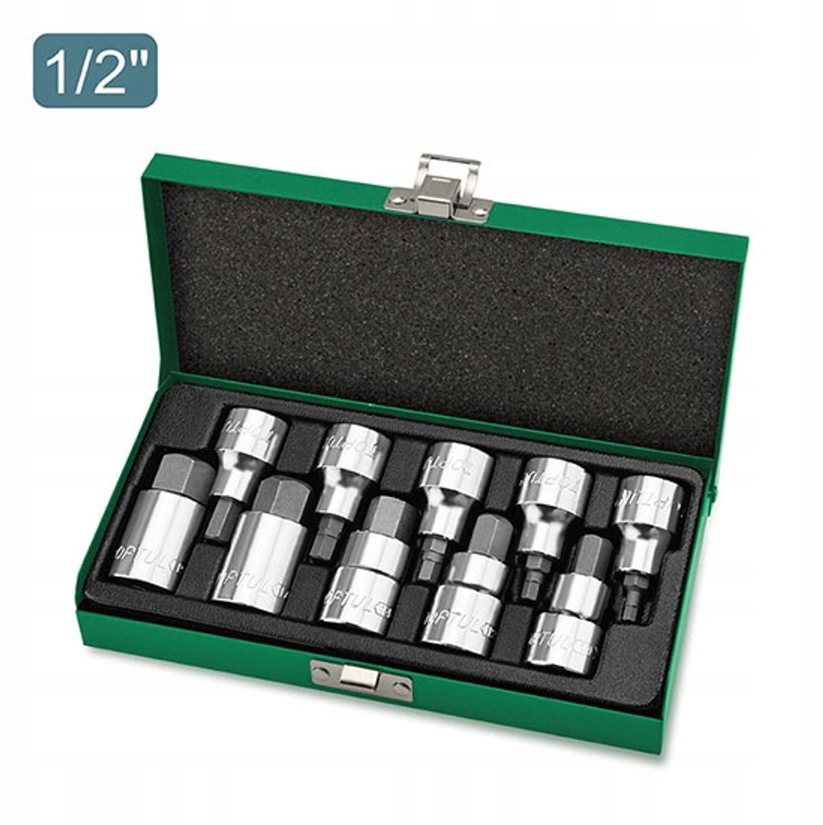 2x Set Inbus Bitdoppen 10 stuks HEX 4-19 mm 1/2" Gereedschap