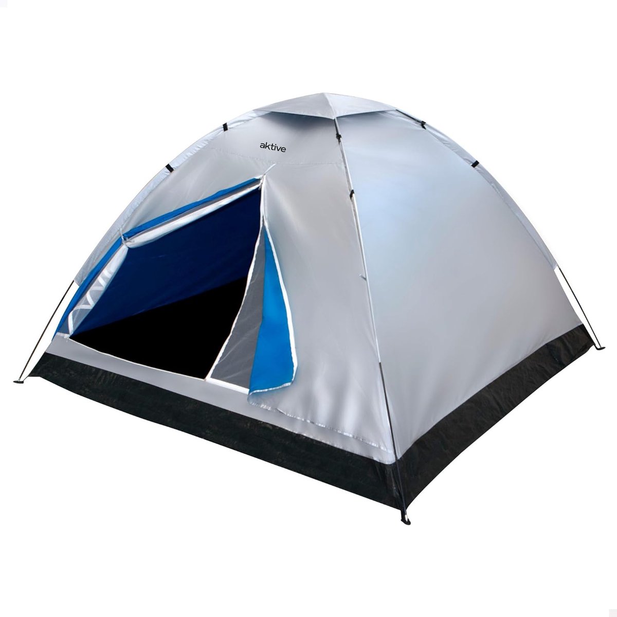 Tent voor 4 personen - 205 x 205 x 130 cm - zilver - waterdicht - ideaal voor kamperen