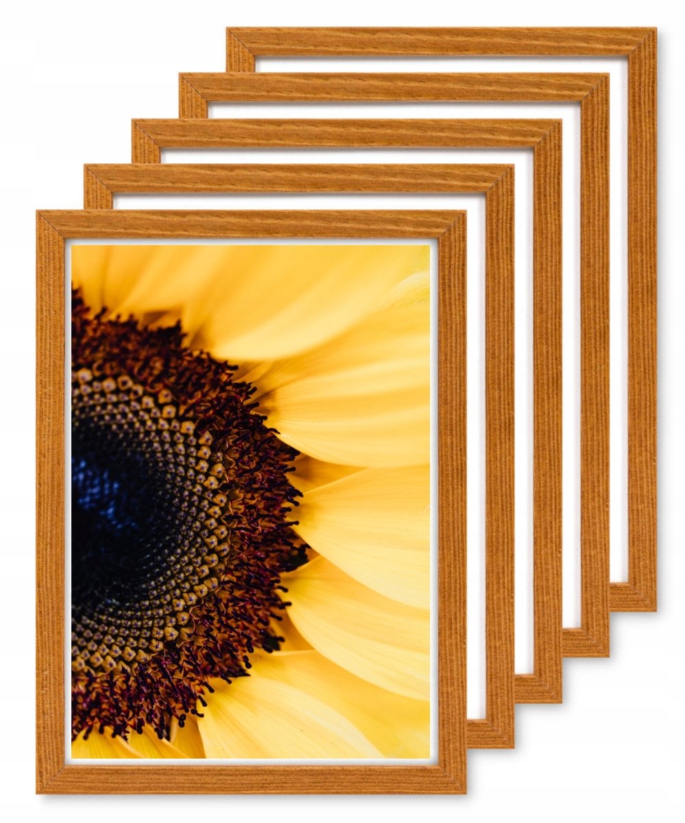 5x Houten Fotolijsten 13x18cm - Natuurlijk Hout
