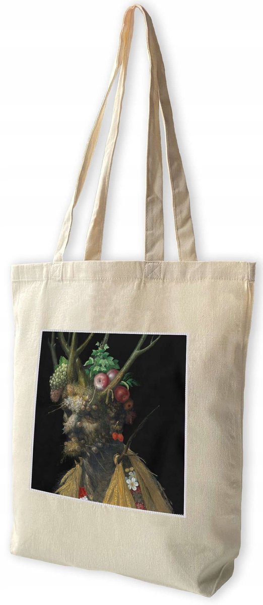 Merkloze Shopper Tas met 'Vier Jaargetijden' Print - Ruim & Stijlvol