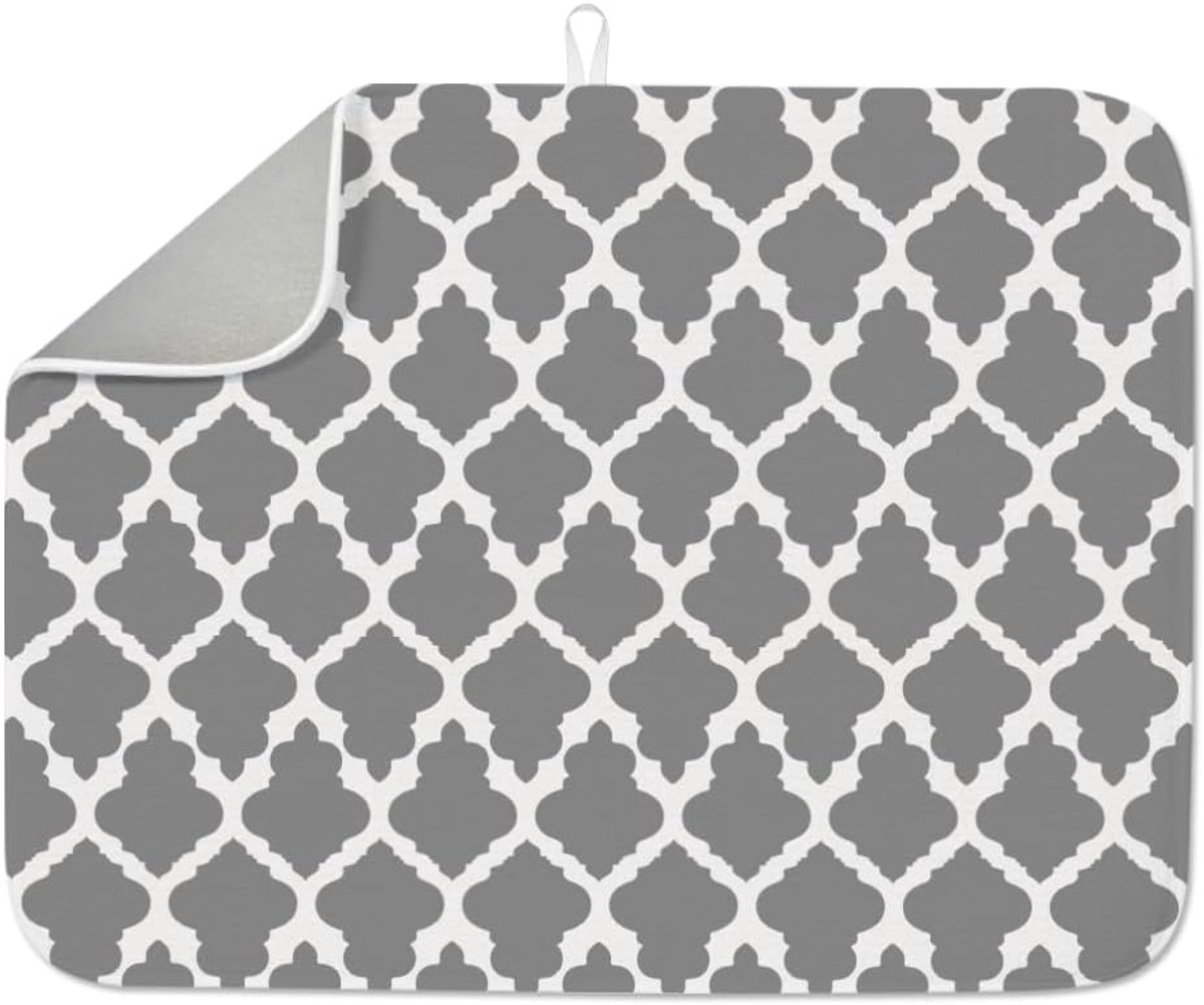 Afwasmat retro grijs - absorberend microvezel - hittebestendig - ideaal voor aanrecht - ShopVlot