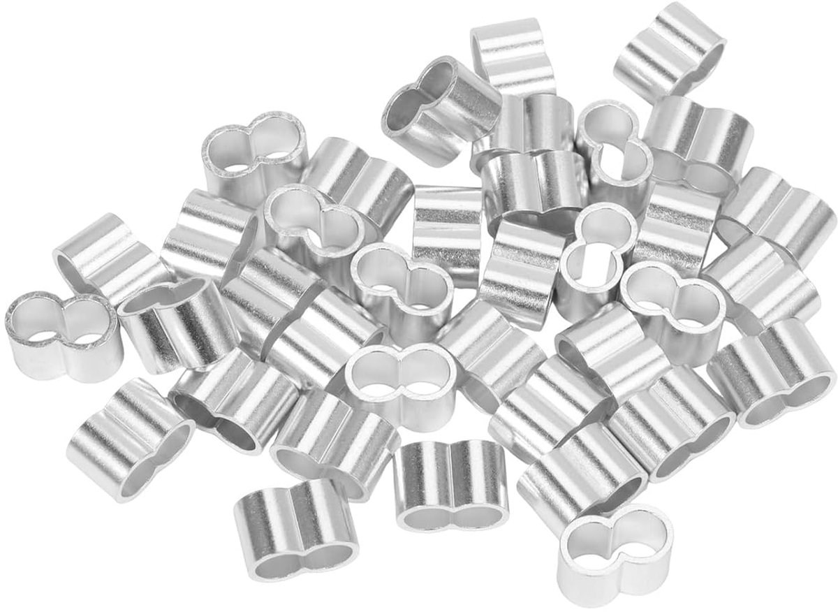 Aluminium kabelclips 6mm - 50 stuks - met pershuls - ideaal voor reparatie en renovatie - ShopVlot