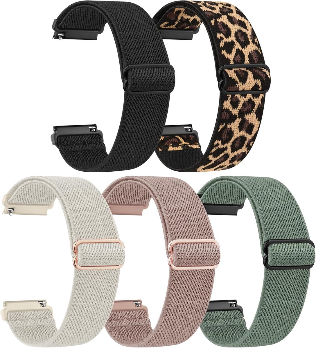 Elastische Horlogeband 18 mm, 20 mm, 22 mm - Vervangende Straps - Snelle Bevestiging - Geschikt voor Iedereen - ShopVlot