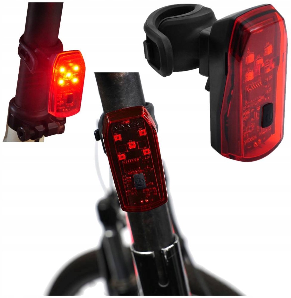 Achterlicht Fiets 5 LED met Remlicht Functie - 17lm