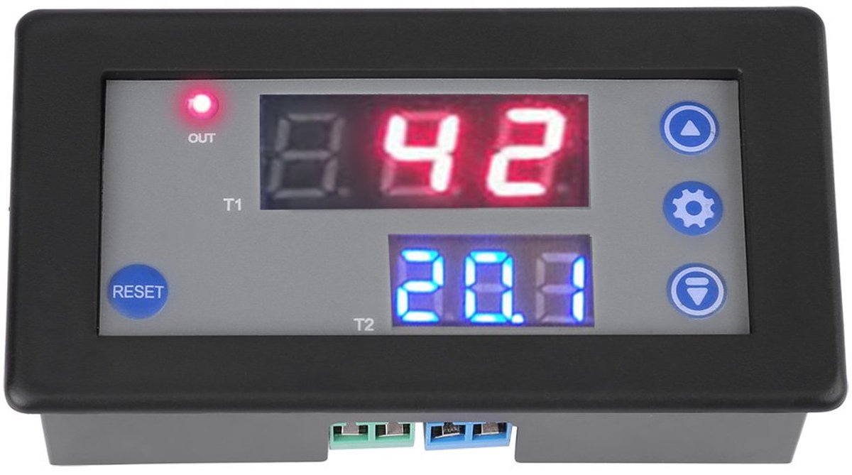 Tijdrelais 12 V - Digitale cyclus timer met LED-display - 18 functiecombinaties - Perfect voor tijdscontrole - ShopVlot