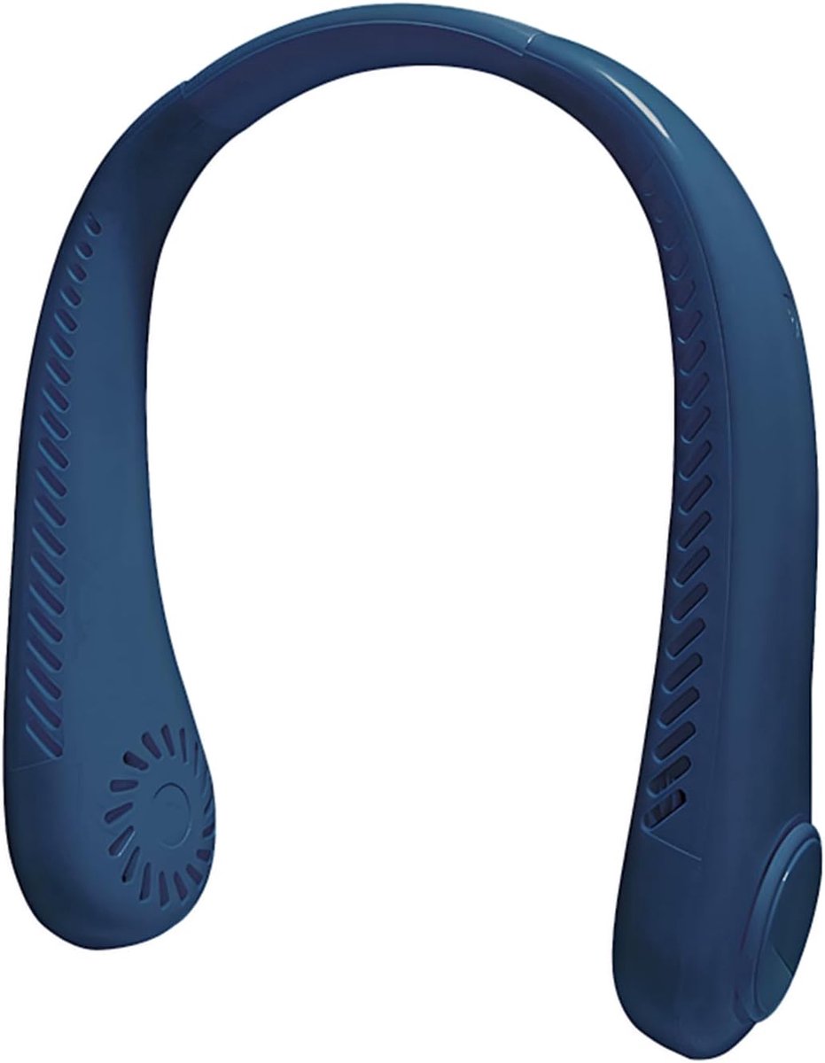 ThreeH Powerful Blue Personal Neck Fan USB Rechargeable Silent Design Long Battery Life Hair Friendly Outdoor - ShopVlot