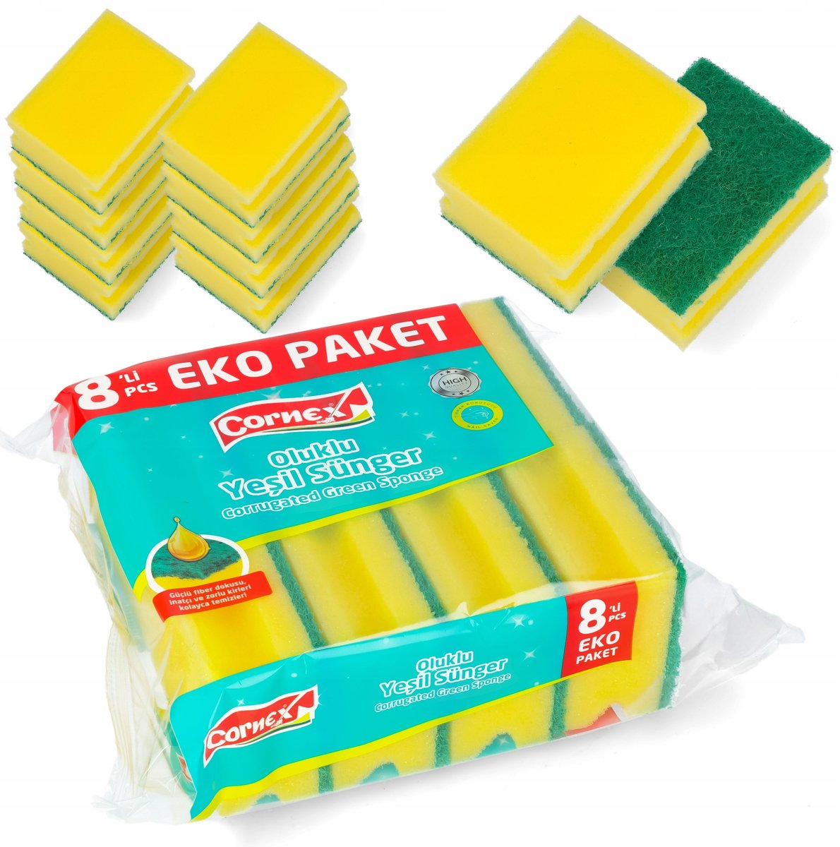 Universele Keukensponsjes - 8 stuks - Duurzame Schoonmaak