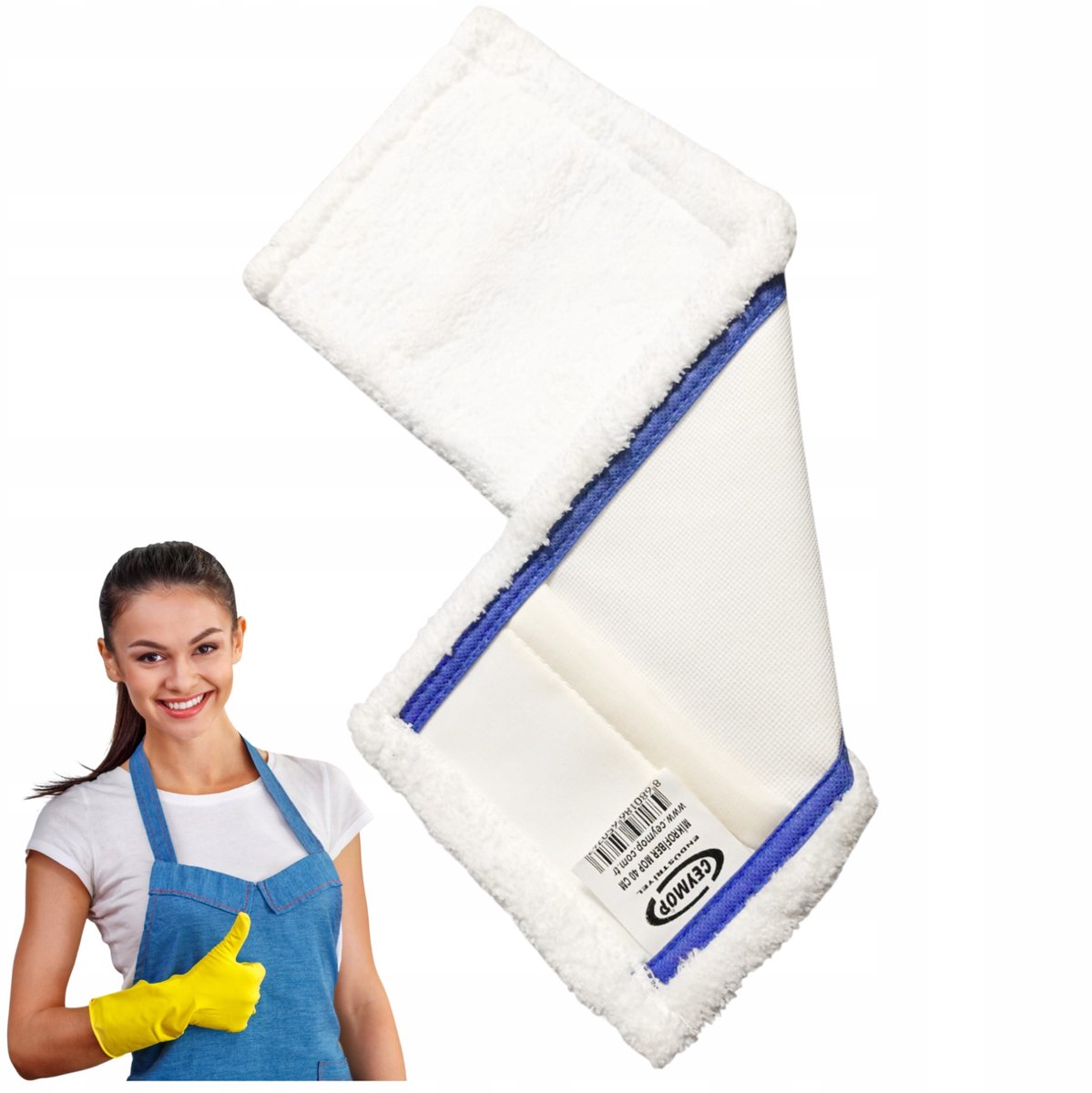 Vlakke Mop Inleg Mikrofiber 60 cm met Zakken
