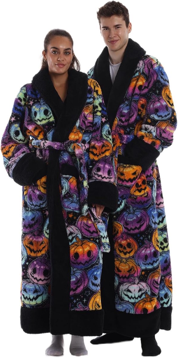 Unisex Bathrobe Super Soft Flannel - Cozy Dressing Gown for Sauna & Home - Universal Size Women Men - ShopVlot
