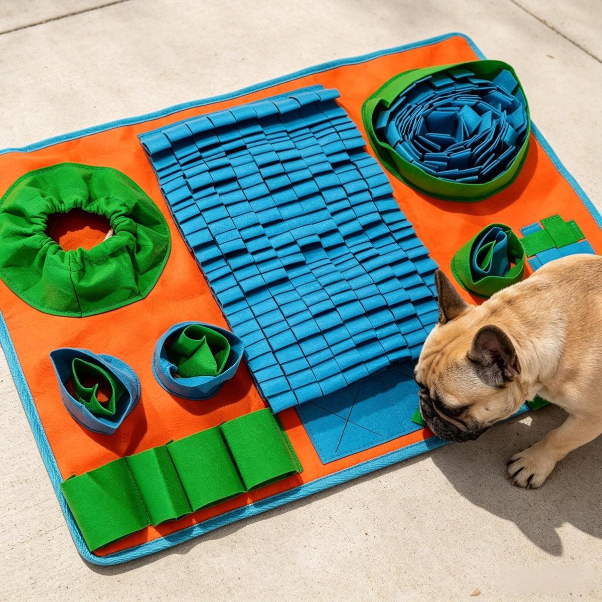 Snuffelmat voor huisdieren, speelmat voor huisdieren, slowfoodmat voor huisdieren, speelgoed voor huisdieren, training voor huisdieren, honden en katten, kleur，K-2 66 * 44 cm