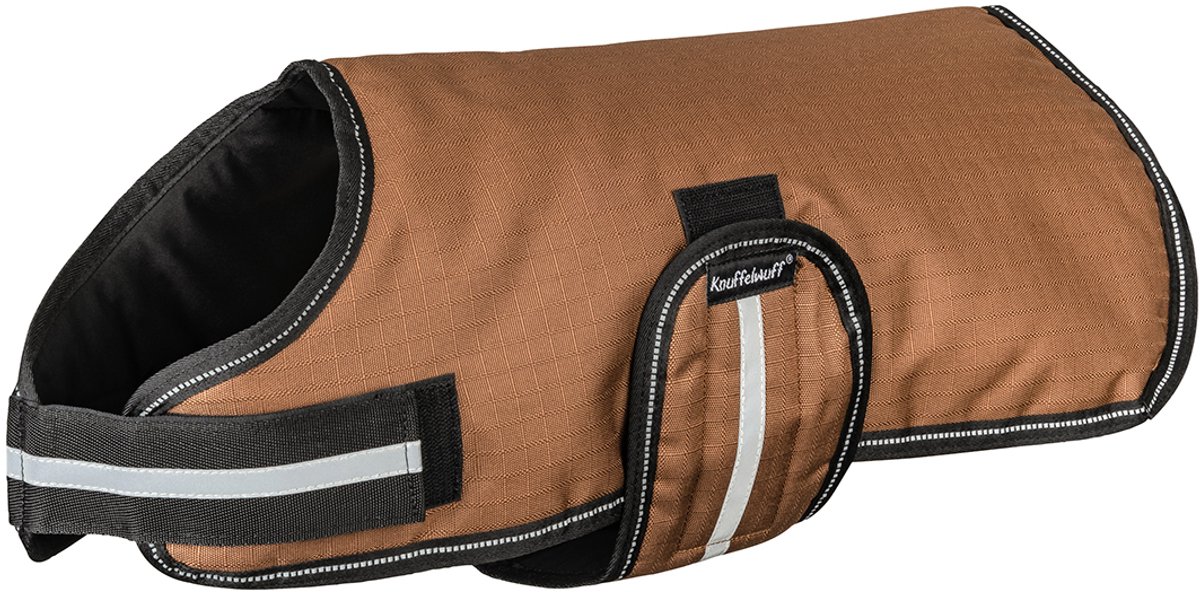Knuffelwuff Hondenjas functioneel textiel reflecterend 35cm bruin