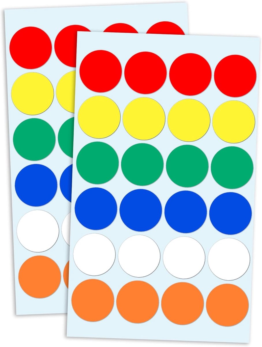 Ronde stickers 25mm - gekleurde stippenstickers - zelfklevend - ideaal voor organisatie - ShopVlot