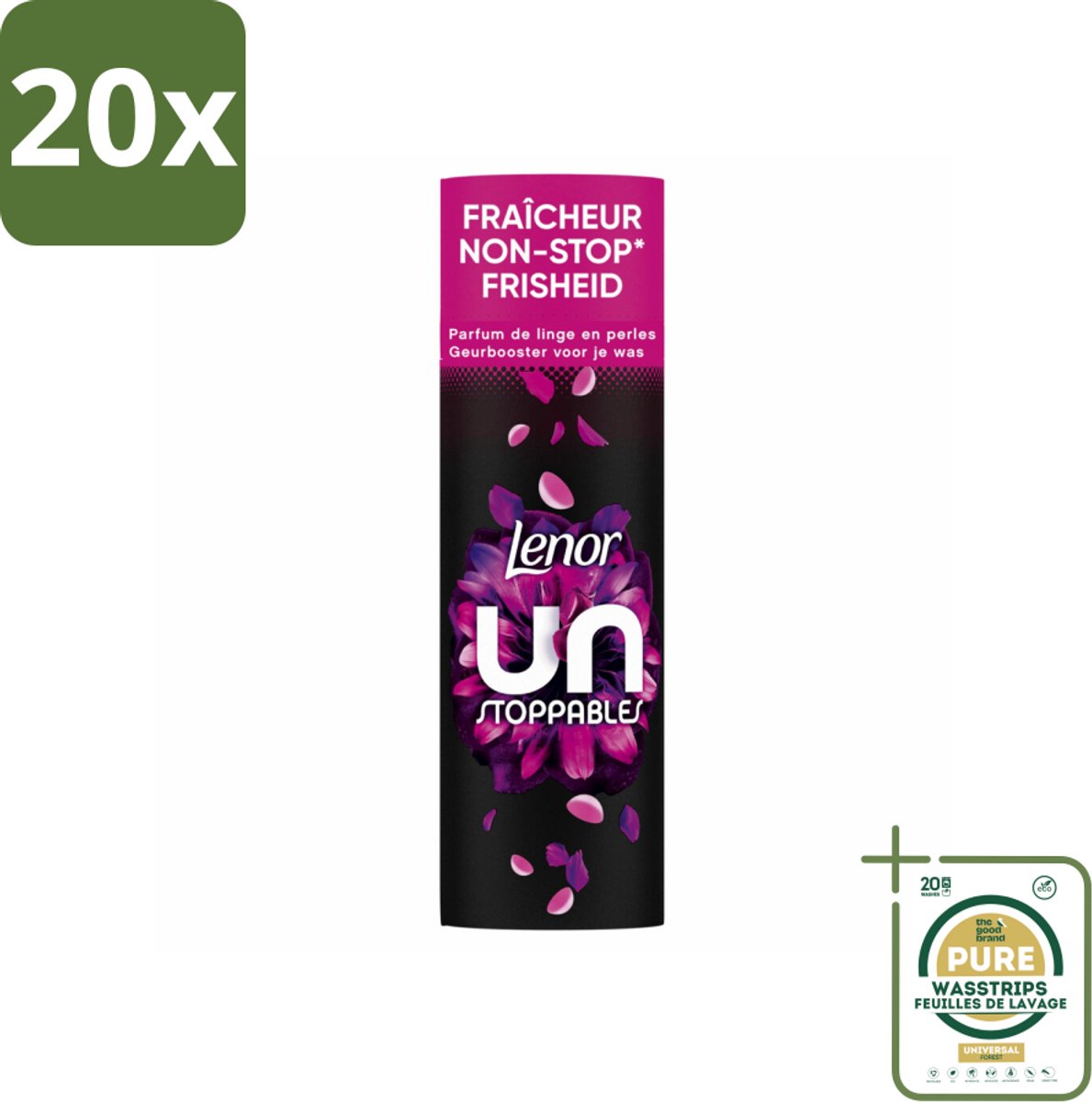 20 x Lenor Unstoppables - Geurbooster - Bloemen Fris - Non-Stop Frisheid - 19 Wasbeurten - Grootverpakking - Geurbooster - Bloemenfris - Langdurige Frisheid - Wasgeur - Wasadditief