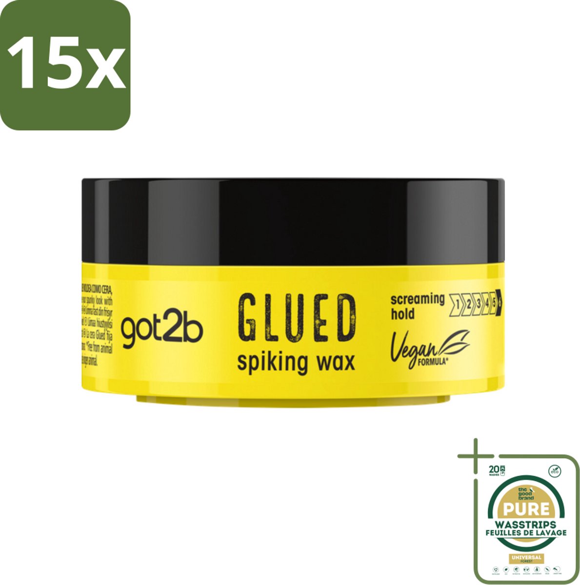 15 x Got2B - Spiking Wax - Glued - 75 ml - Grootverpakking - Spiking Wax - Extreme Hold - Styling Wax - Hair Styling - Wax Voor Haar
