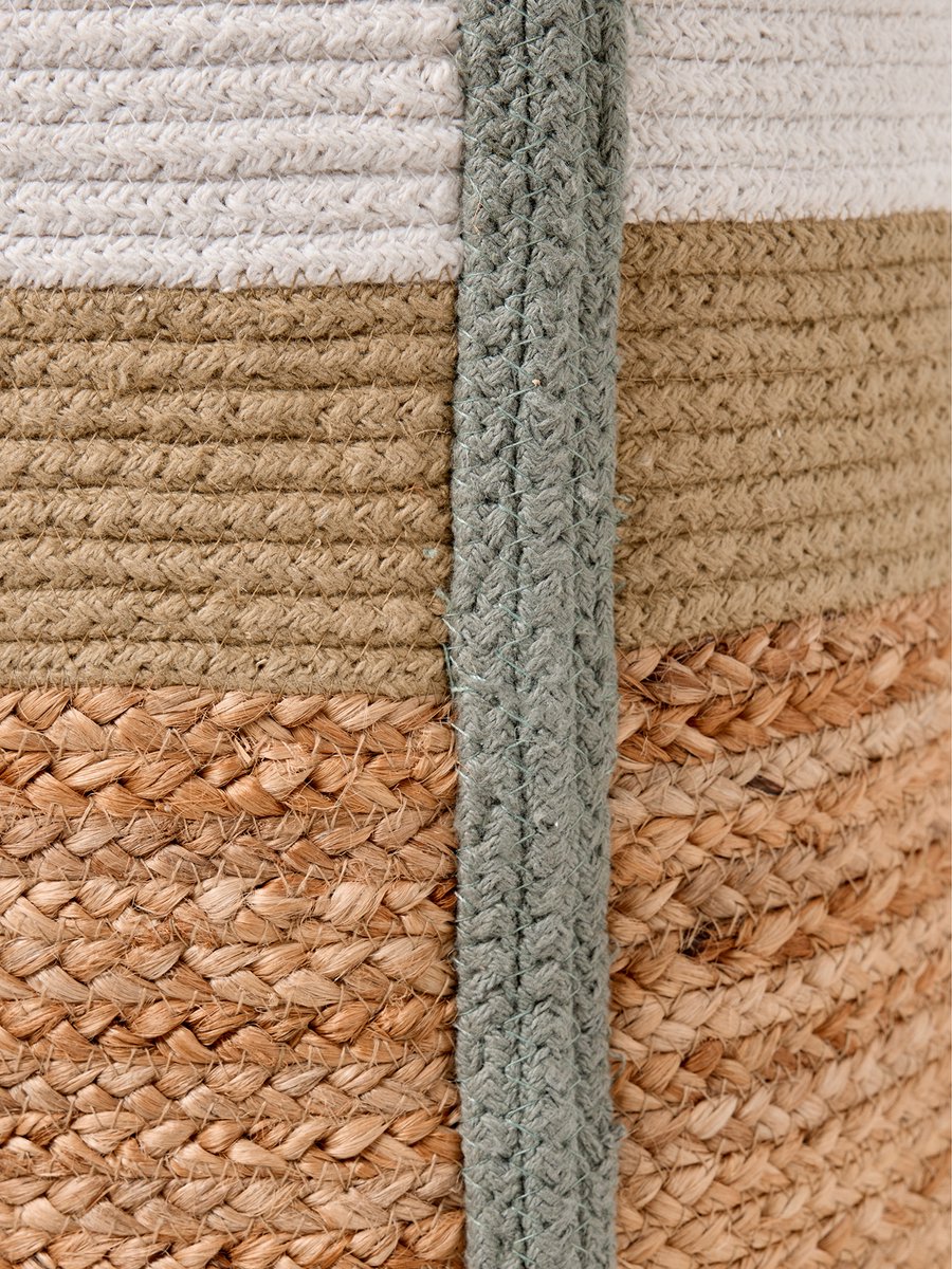 Vertbaudet Tricolore opbergmand van jute