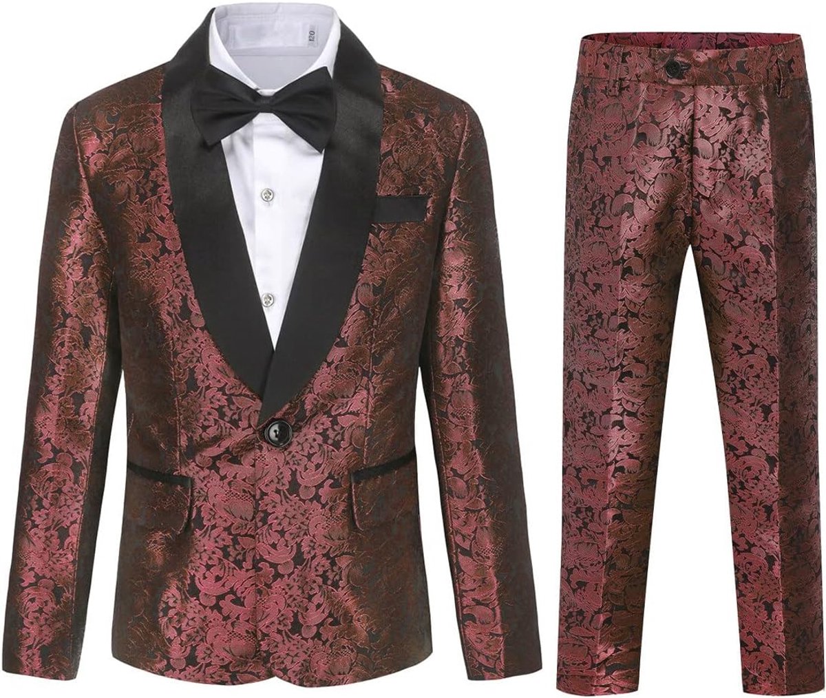 Kinderpak jongens 16 jaar - slim fit - rode kleur - perfect voor bruiloften - ShopVlot