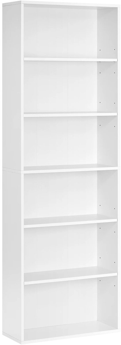 uJOY Boekenkast - 6 Vakken en 4 Verstelbare Planken - Scandinavische uitstraling - Opbergkast - Inclusief kantelbeveiliging