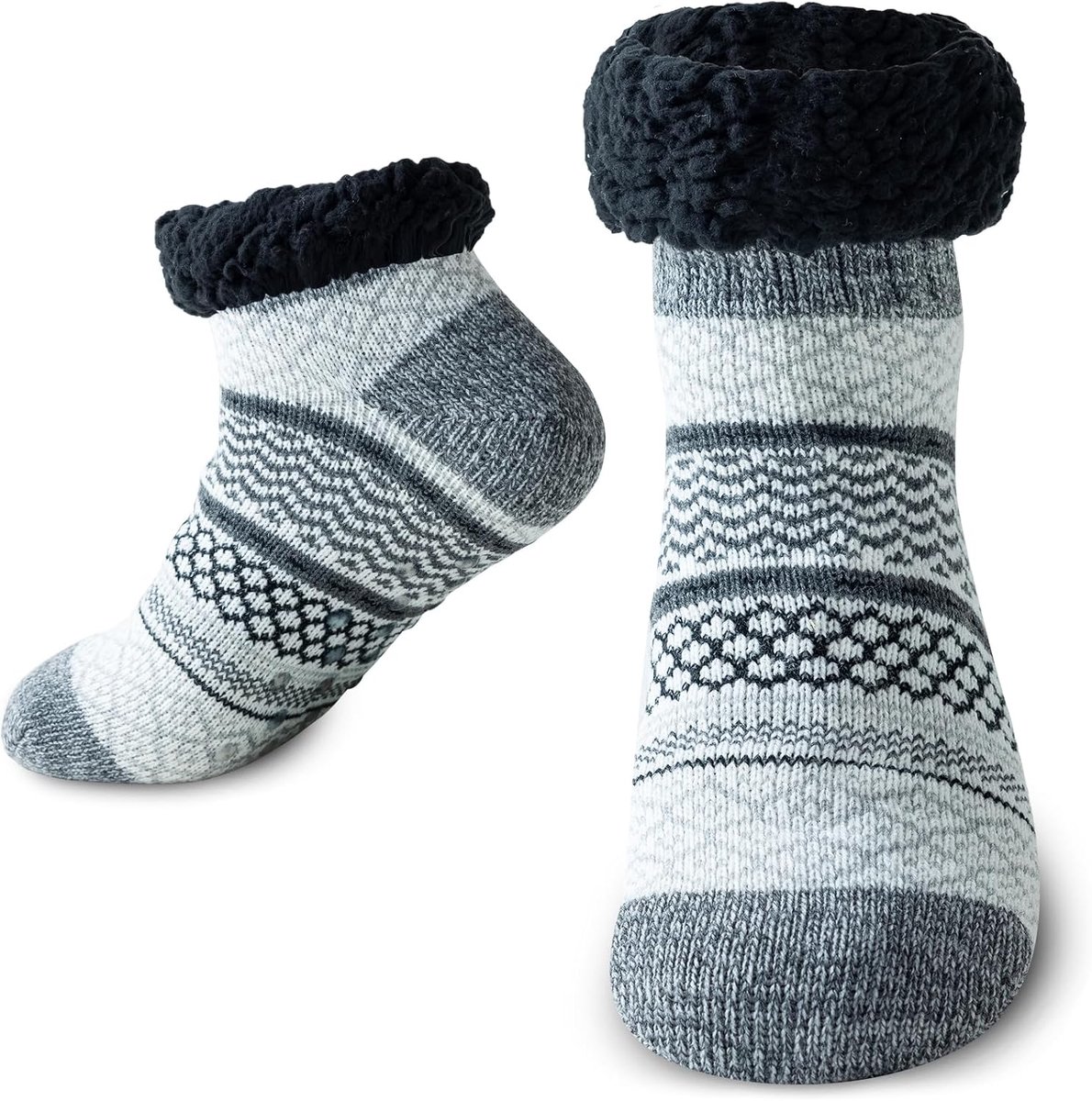 Slippersokken voor vrouwen en mannen - warme winterdikke bedsokken - met antislip - perfect voor thuisgebruik - ShopVlot