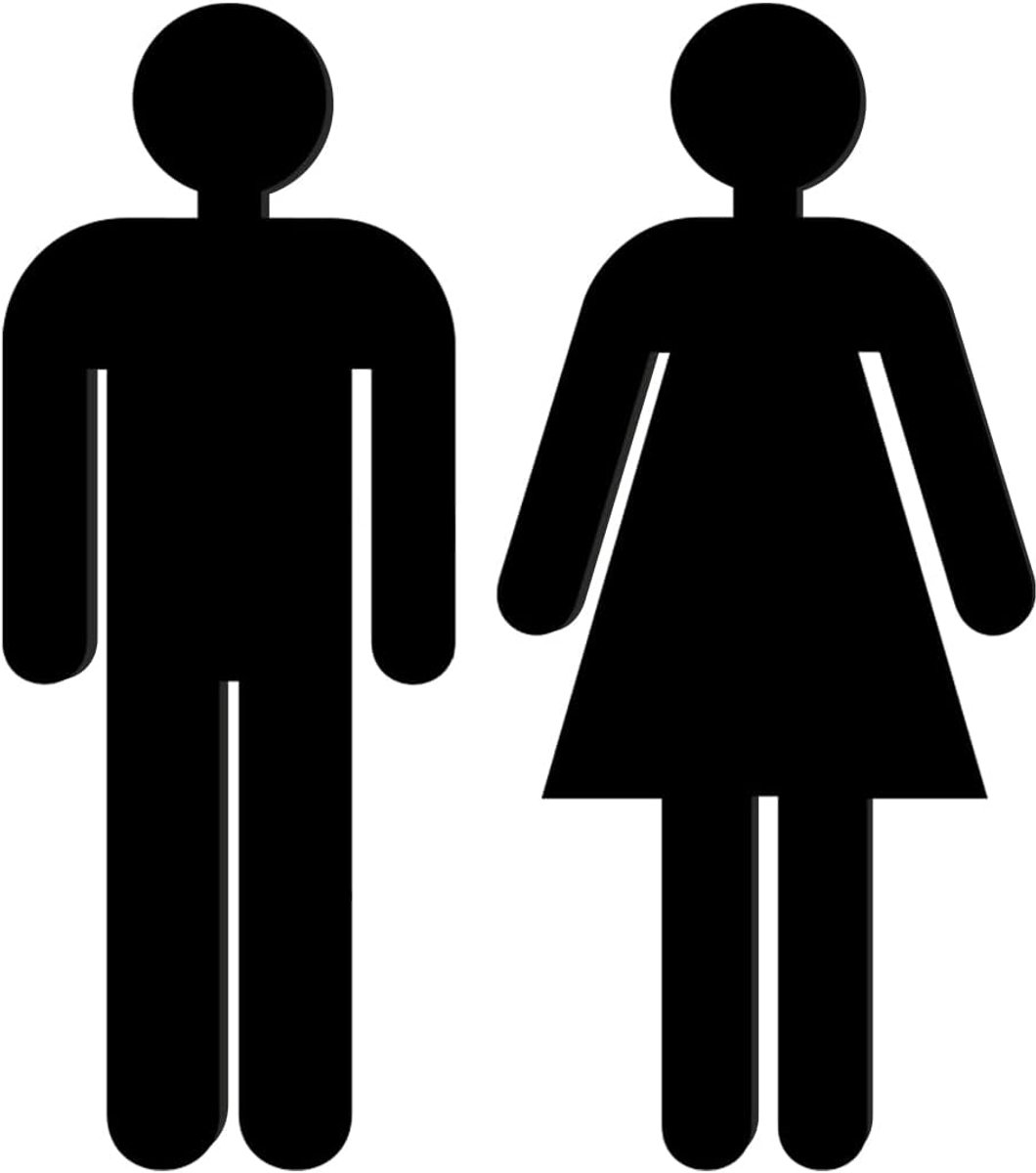 Wc bordje voor mannen en vrouwen - plexiglas sticker - gepersonaliseerd - ideale toiletaccessoire - ShopVlot