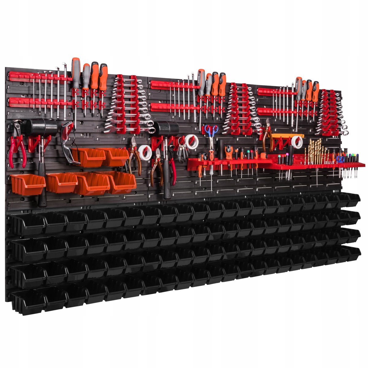 Gereedschapsbord 172x78cm met 94 bakjes, wandpaneel voor garage