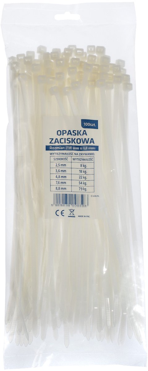 Kabelbinders Wit 430x4,8mm - 100 stuks