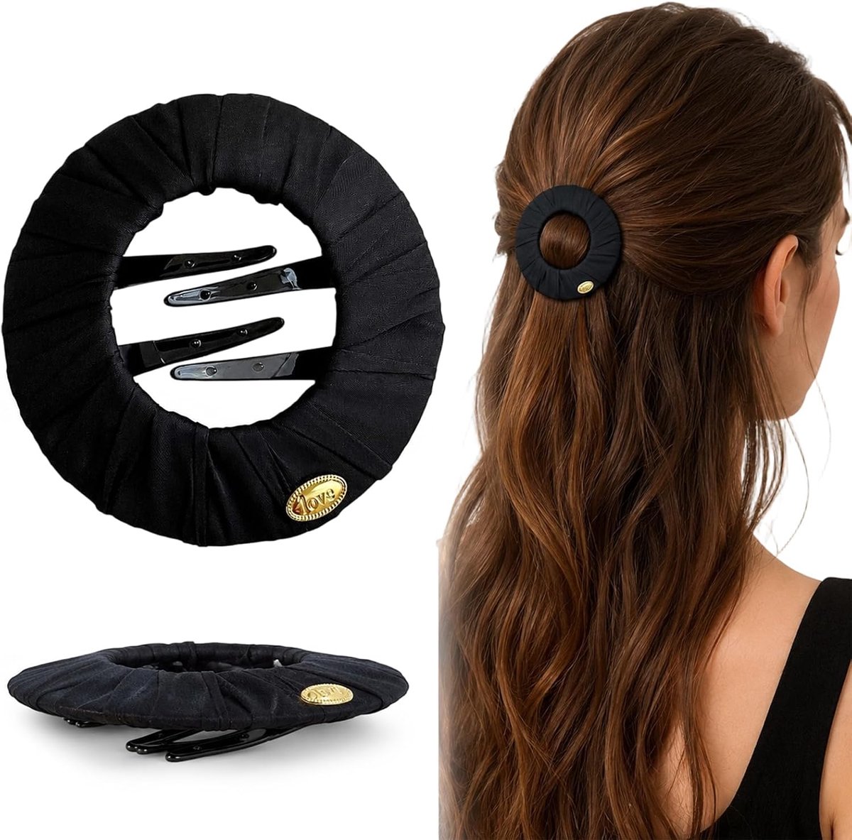 Haarspeld - Platte Zero-Pressure haarclip - Zwart antislip ontwerp - Aangenaam draagcomfort - ShopVlot